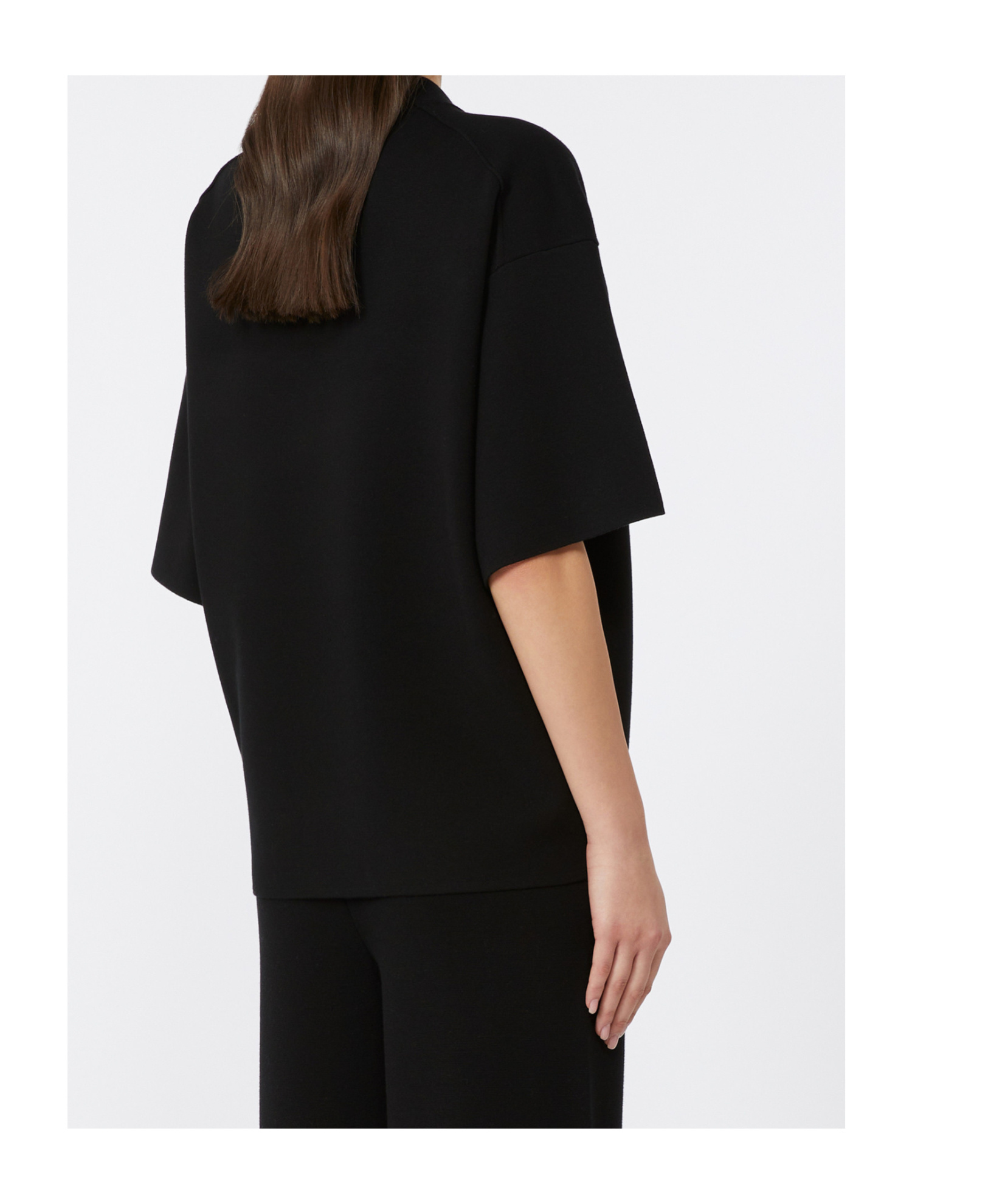 Max Mara Wide Short Sleeve Sweater In Black