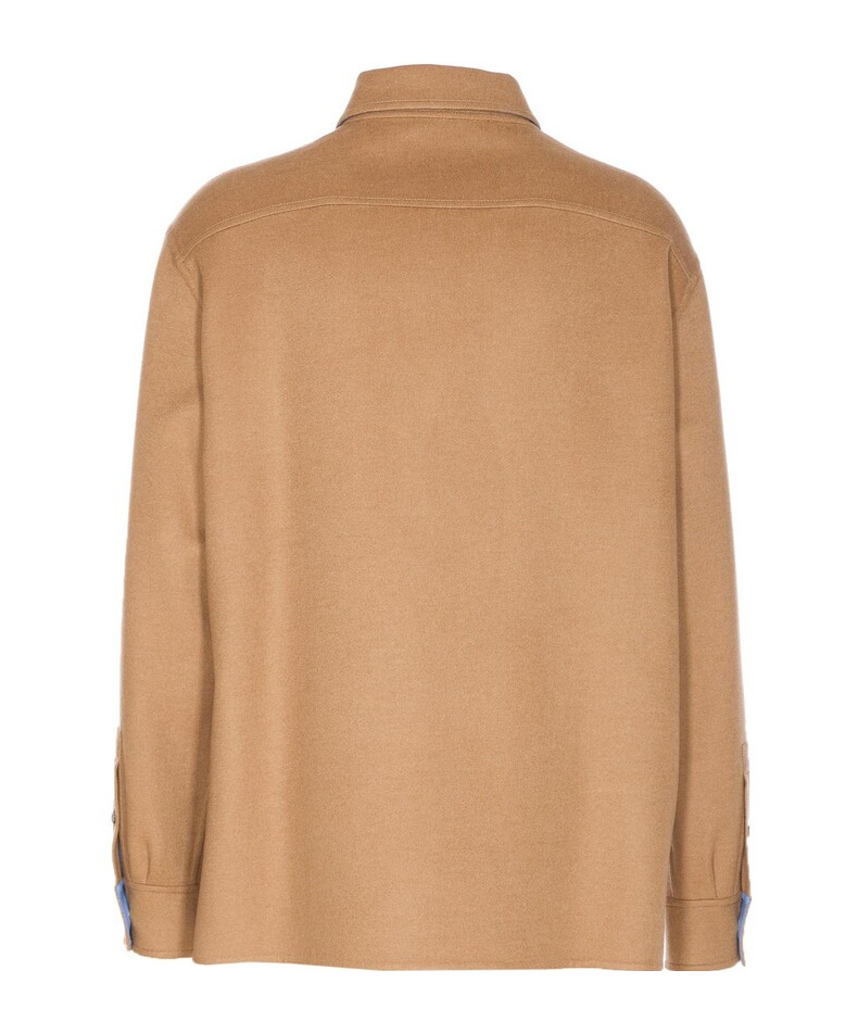 Loewe Long-sleeved Shirt Jacket In Brown