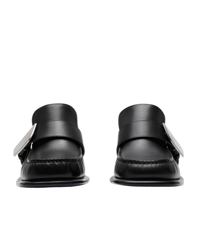 Burberry London Shield Square-toe Loafers In Black