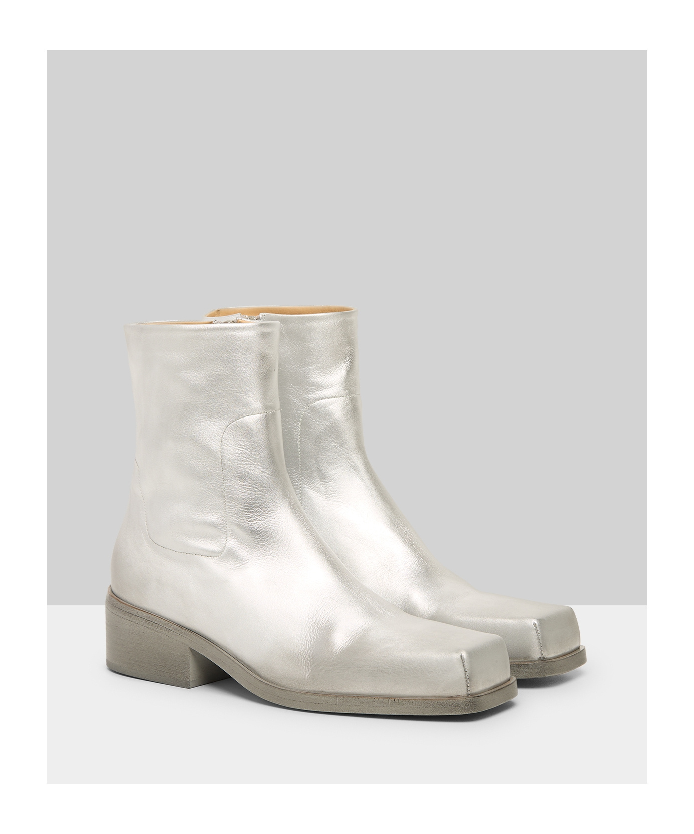 Marsèll Cassello Metallic Ankle Boots In White
