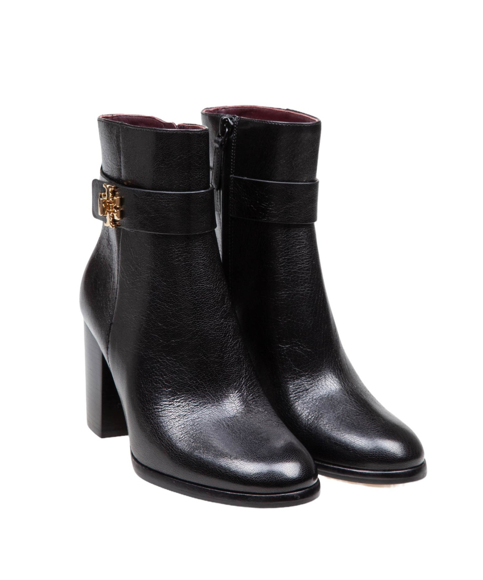 Tory Burch T Lock Heeled Ankle Boots 70mm Perfect Black In Black