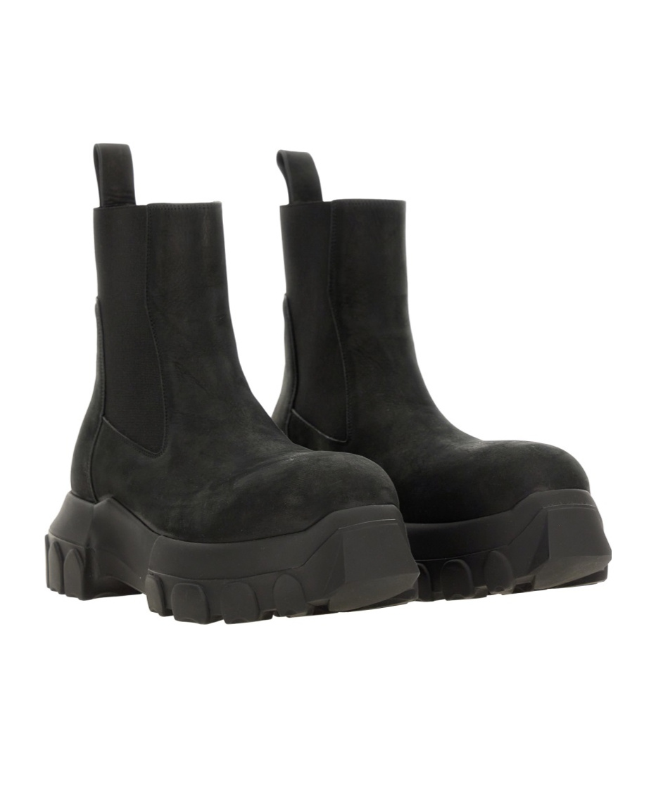 Rick Owens Leather Boot In Black