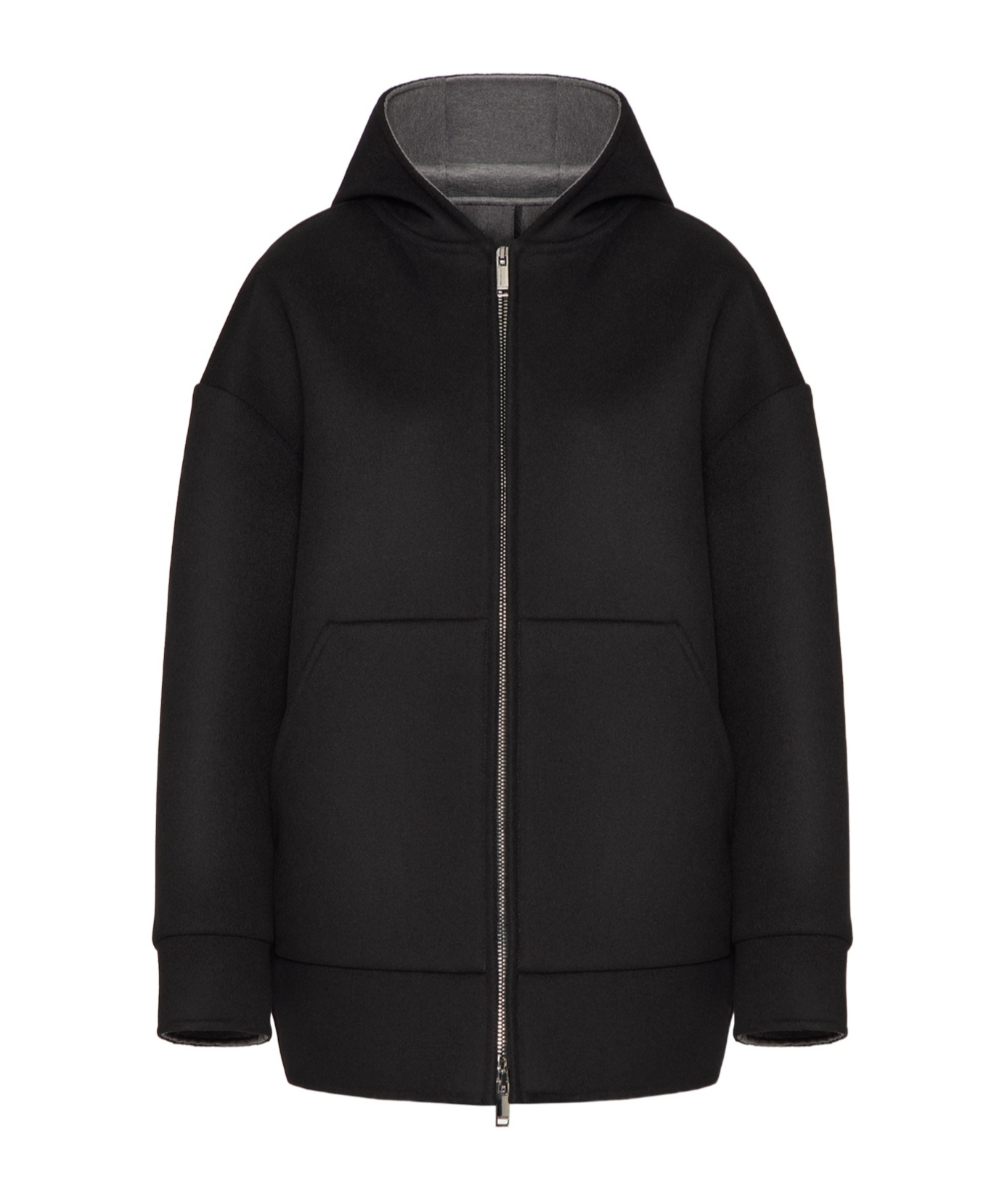 Shop Valentino Piped-trim Hoodie In Black