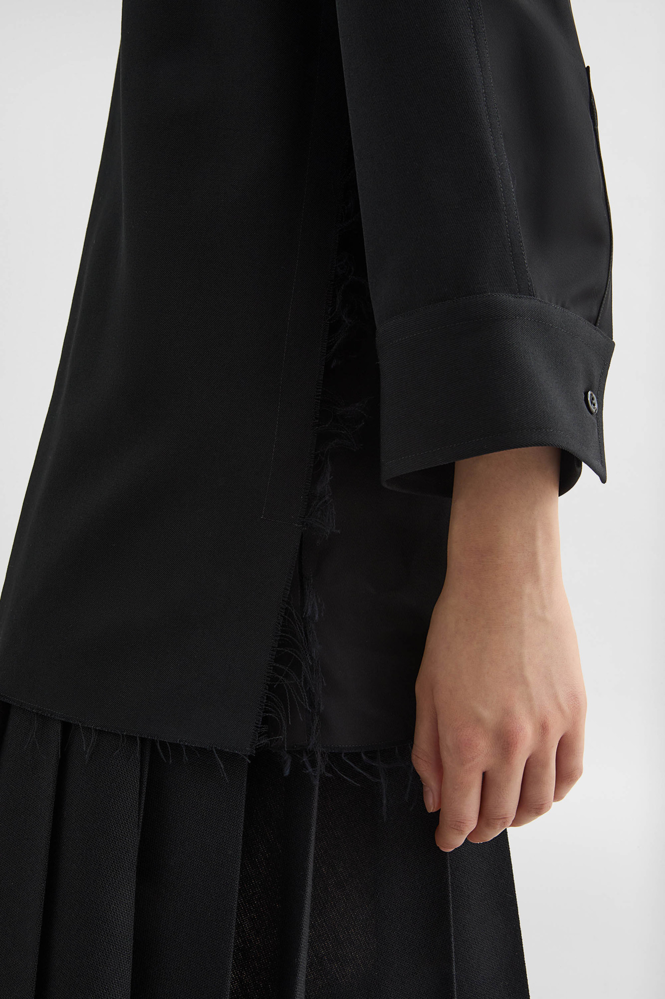 Jil Sander Wool Gabardine Shirt In Black