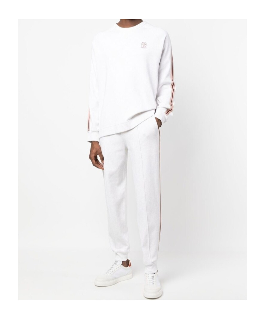 Brunello Cucinelli Logo-embroidered Sweatshirt In White
