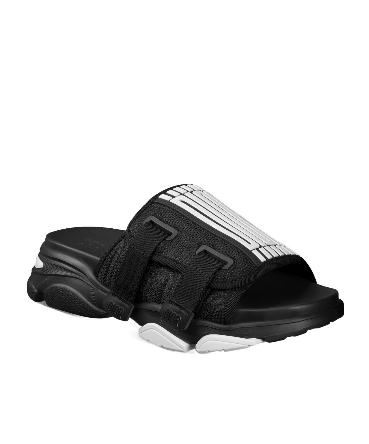 Dior D-wander Slippers In Black And White