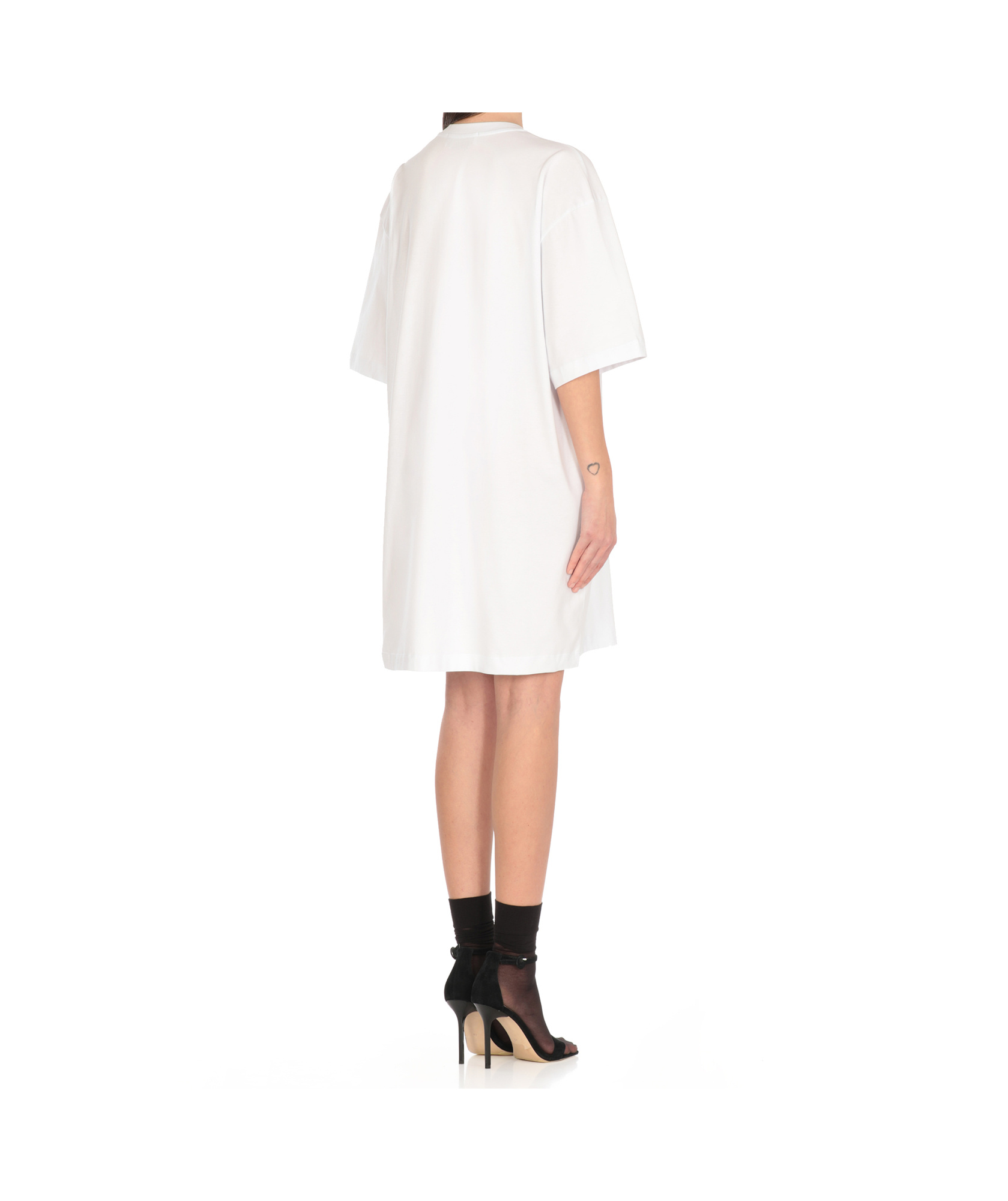 Msgm T-shirt Dress With Print In White