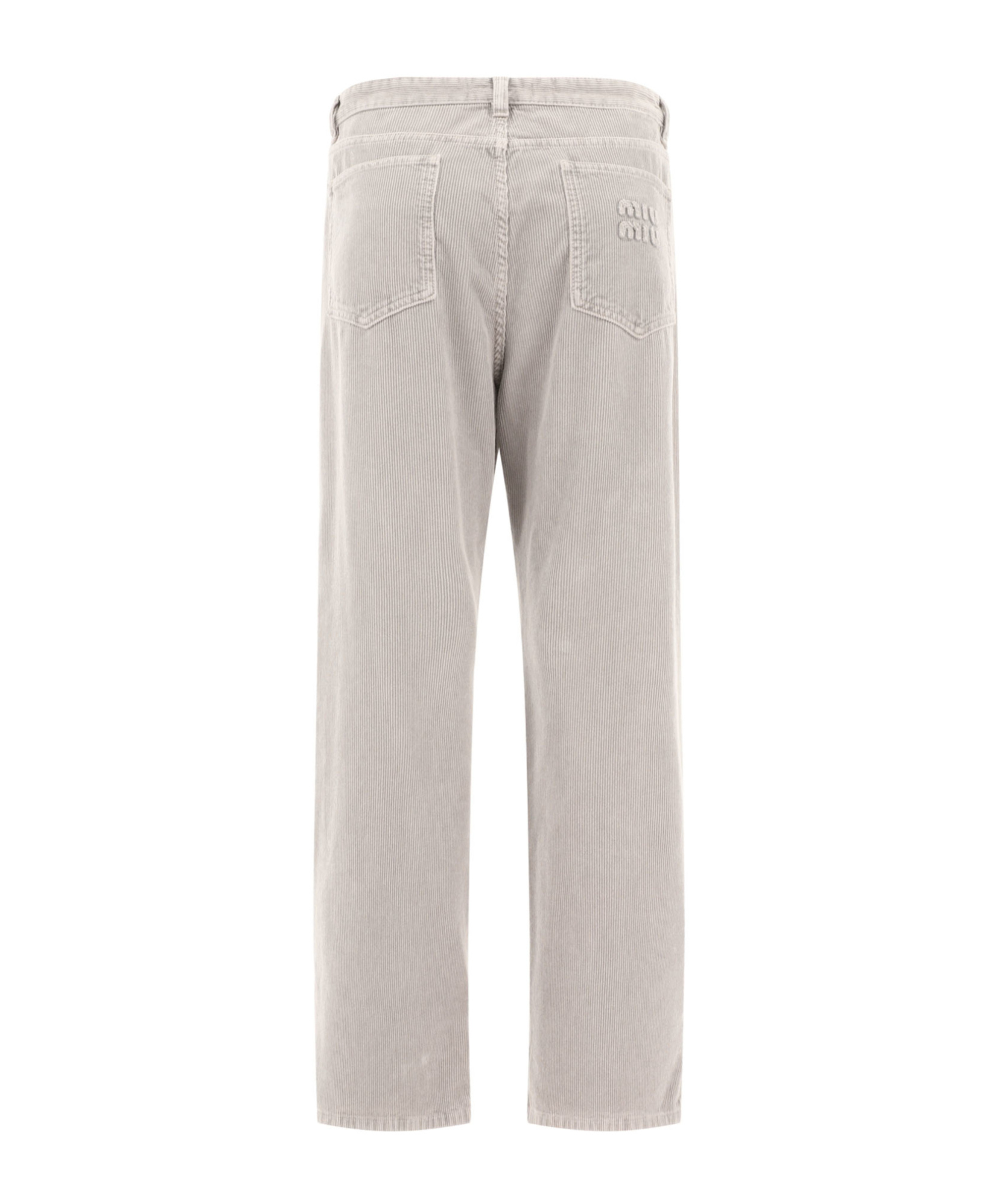 Miu Miu Corduroy Casual Pants In Gray