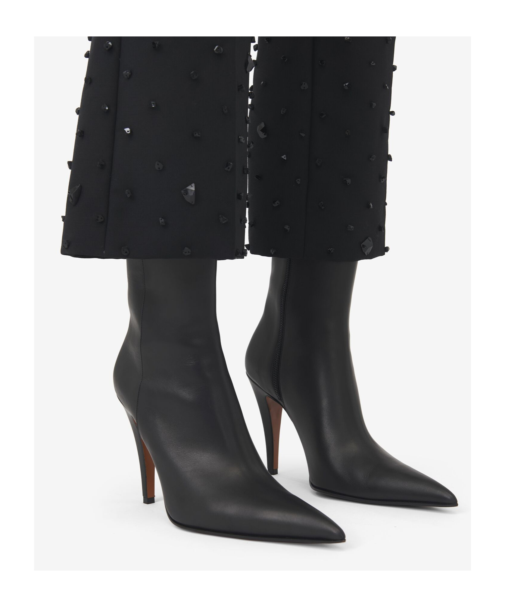 Alexander Mcqueen Birdee 105 Satin Ankle Boots In Black