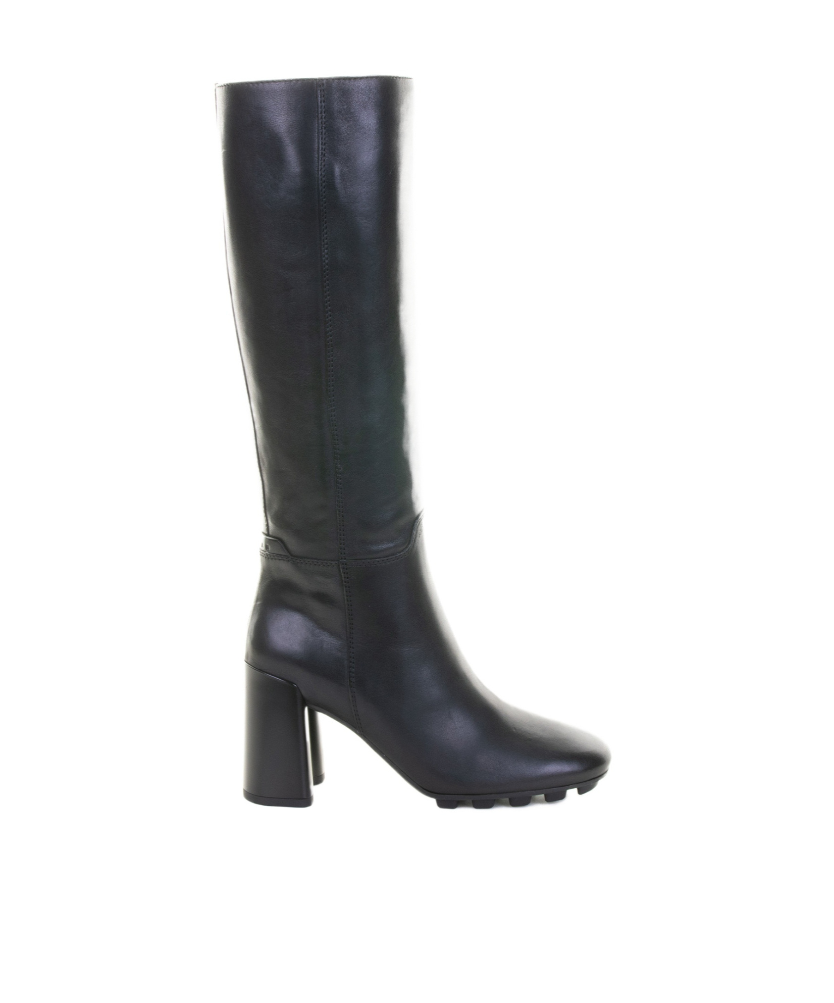 Hogan Block-heel Leather Boots In Black