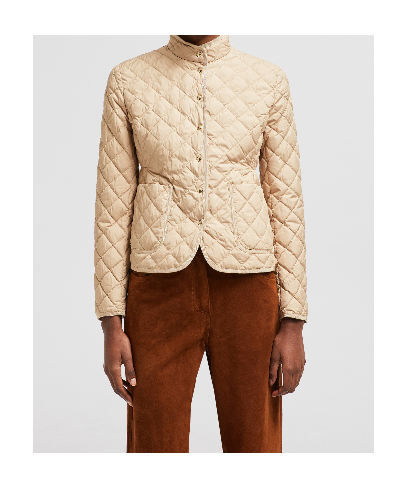 Moncler Beige Epin Puffer Jacket In Nude