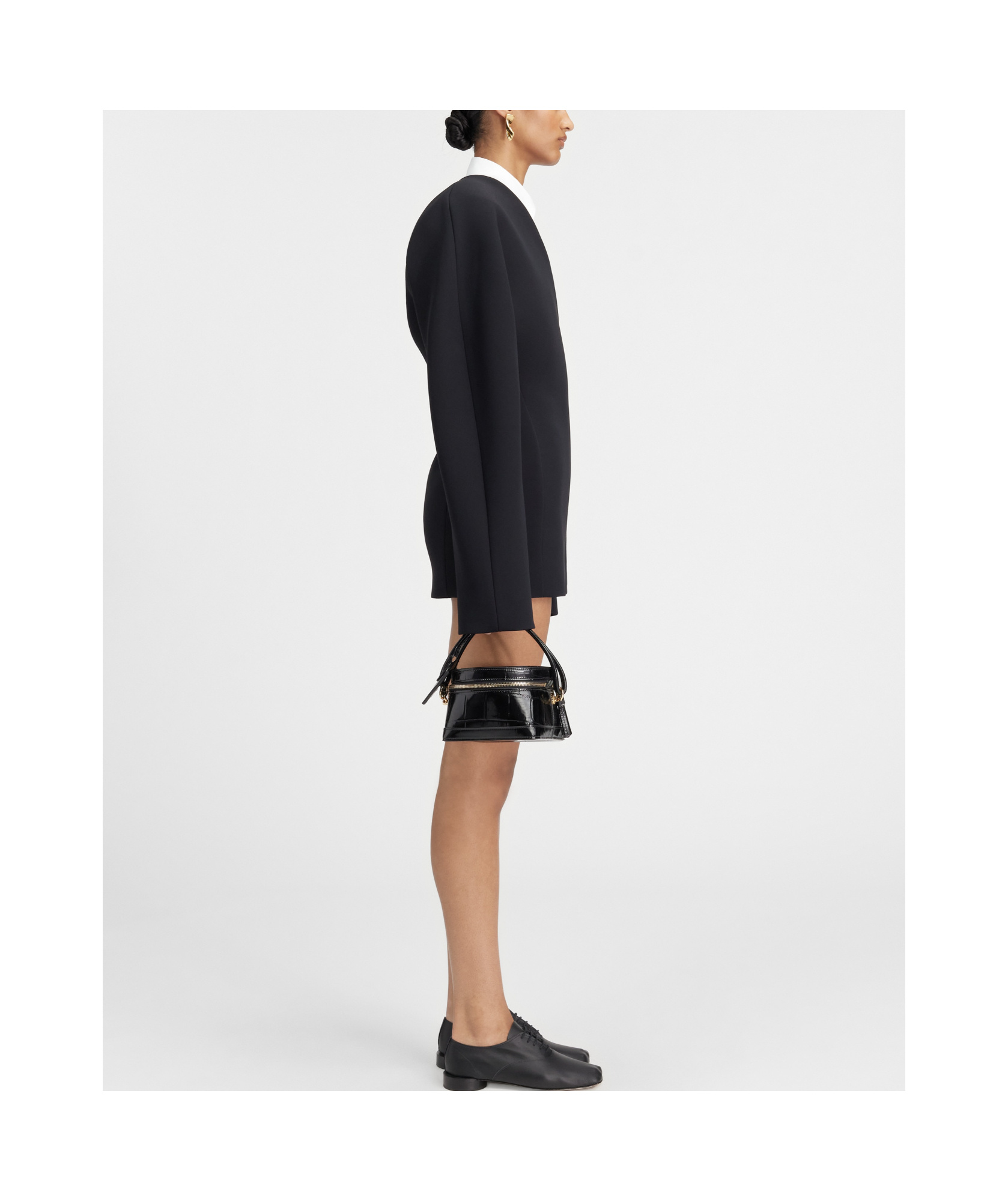 Jacquemus Curved Mini Dress In Black
