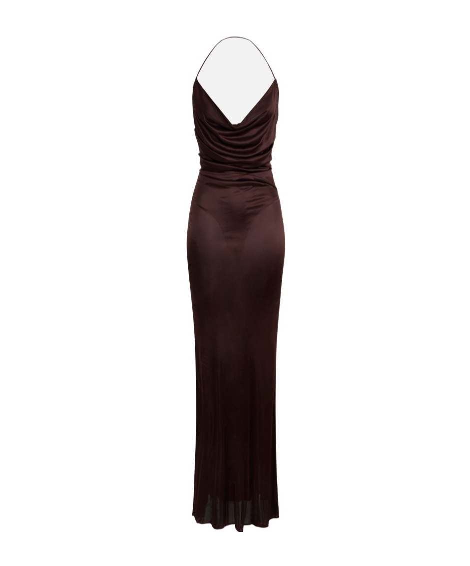 Elisabetta Franchi Open-back Jersey Maxi Dress In Black