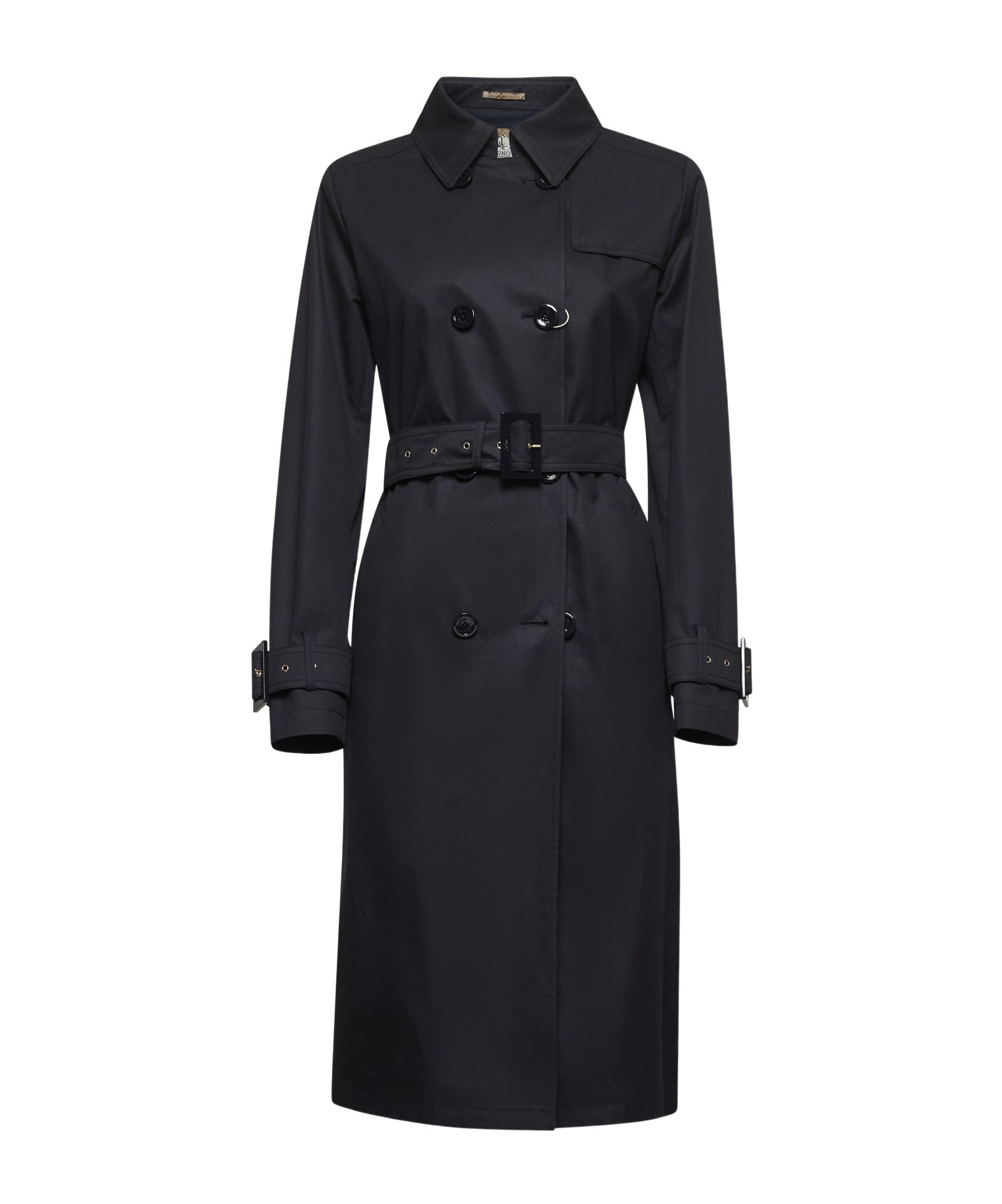 Herno Women Blue Delon Double-breasted Trench Coat In Black