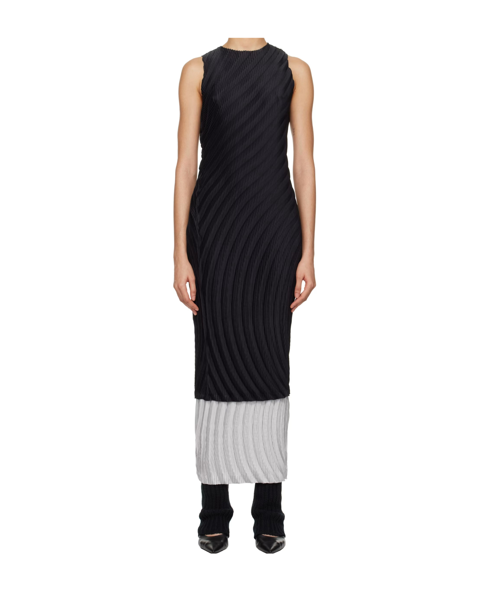 Shop Issey Miyake Sleeveless Dress In Black