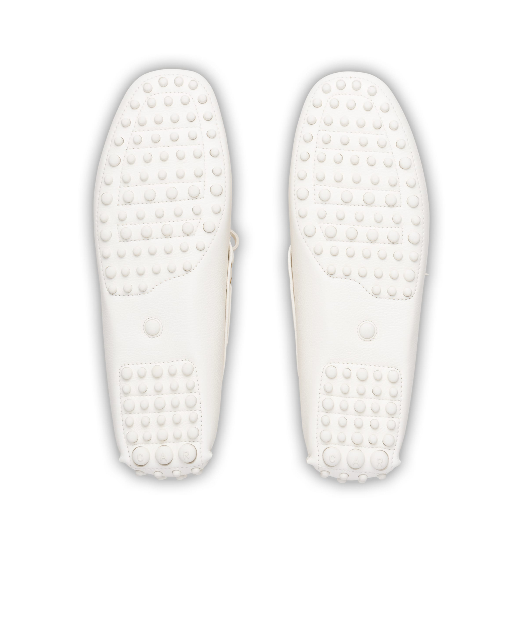 Car Shoe Lace-up Leather Boat Shoes In White