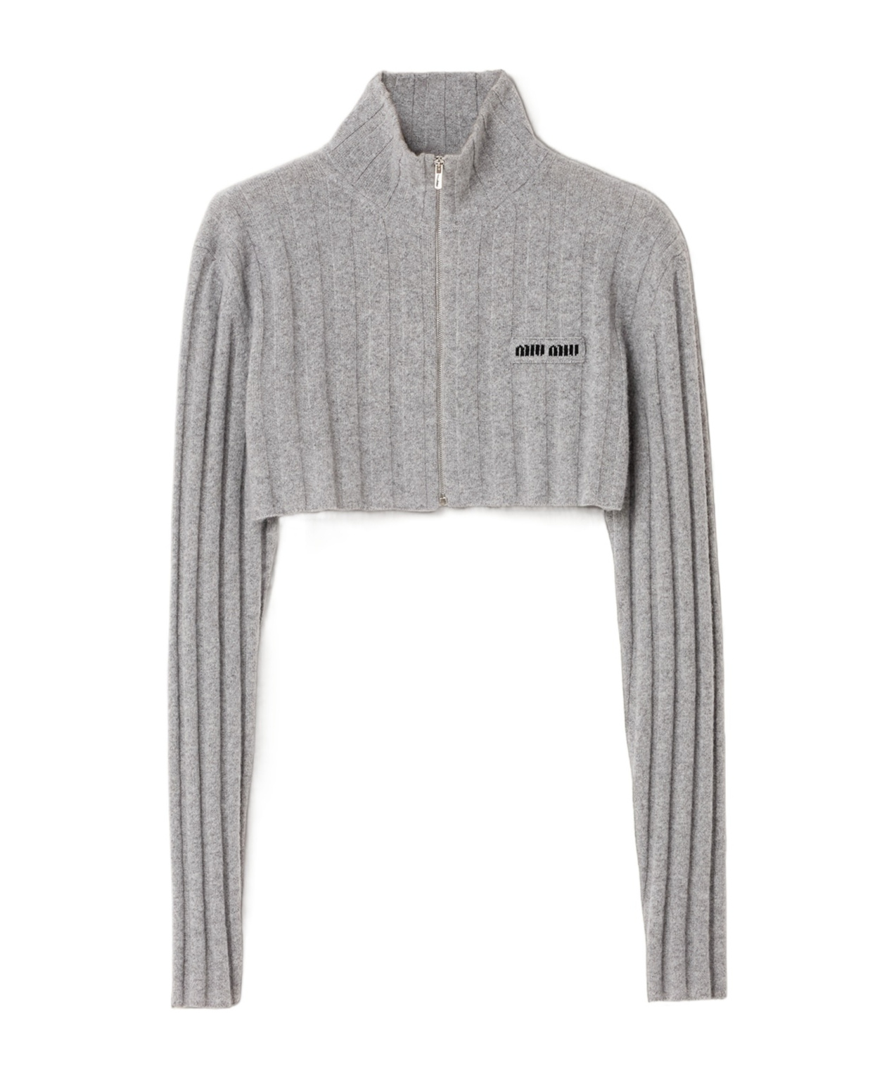 Miu Miu Cropped Wool And Cashmere Cardigan In Brown