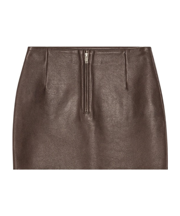 Remain Birger Christensen Leather Mini Skirt In Brown