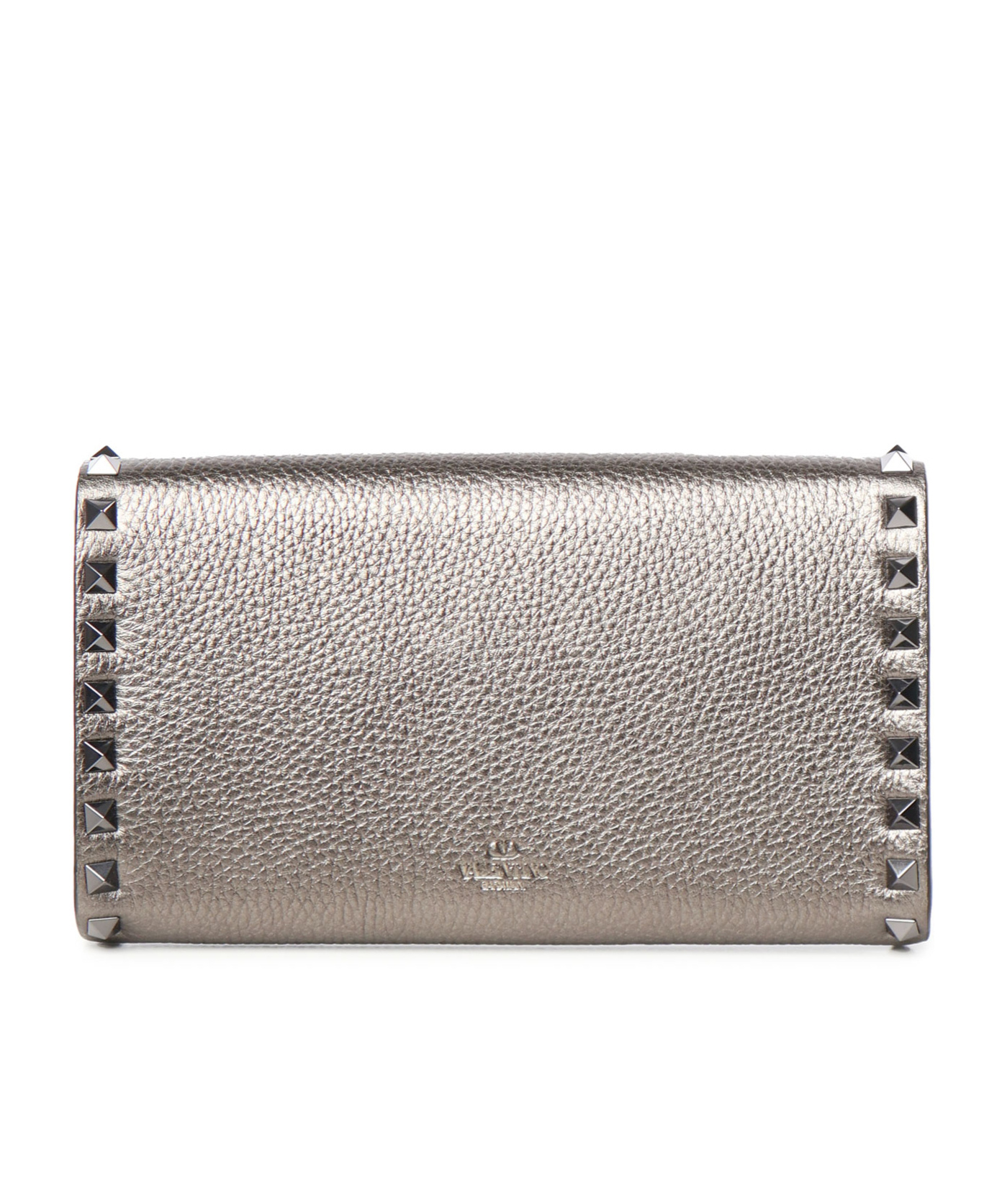 Valentino Rockstud Clutch Bag In Gray