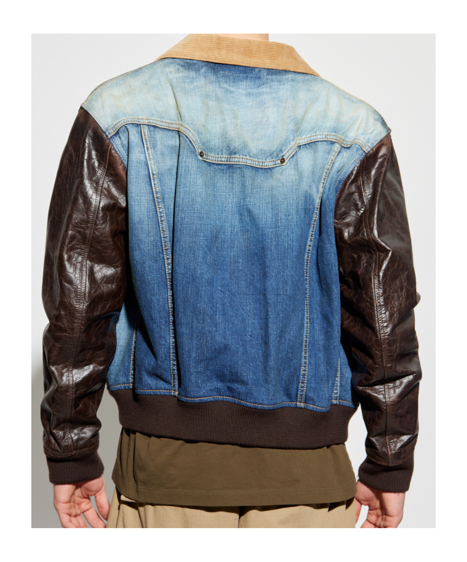 Shop Dsquared2 Mixed-material Denim Jacket In Blue