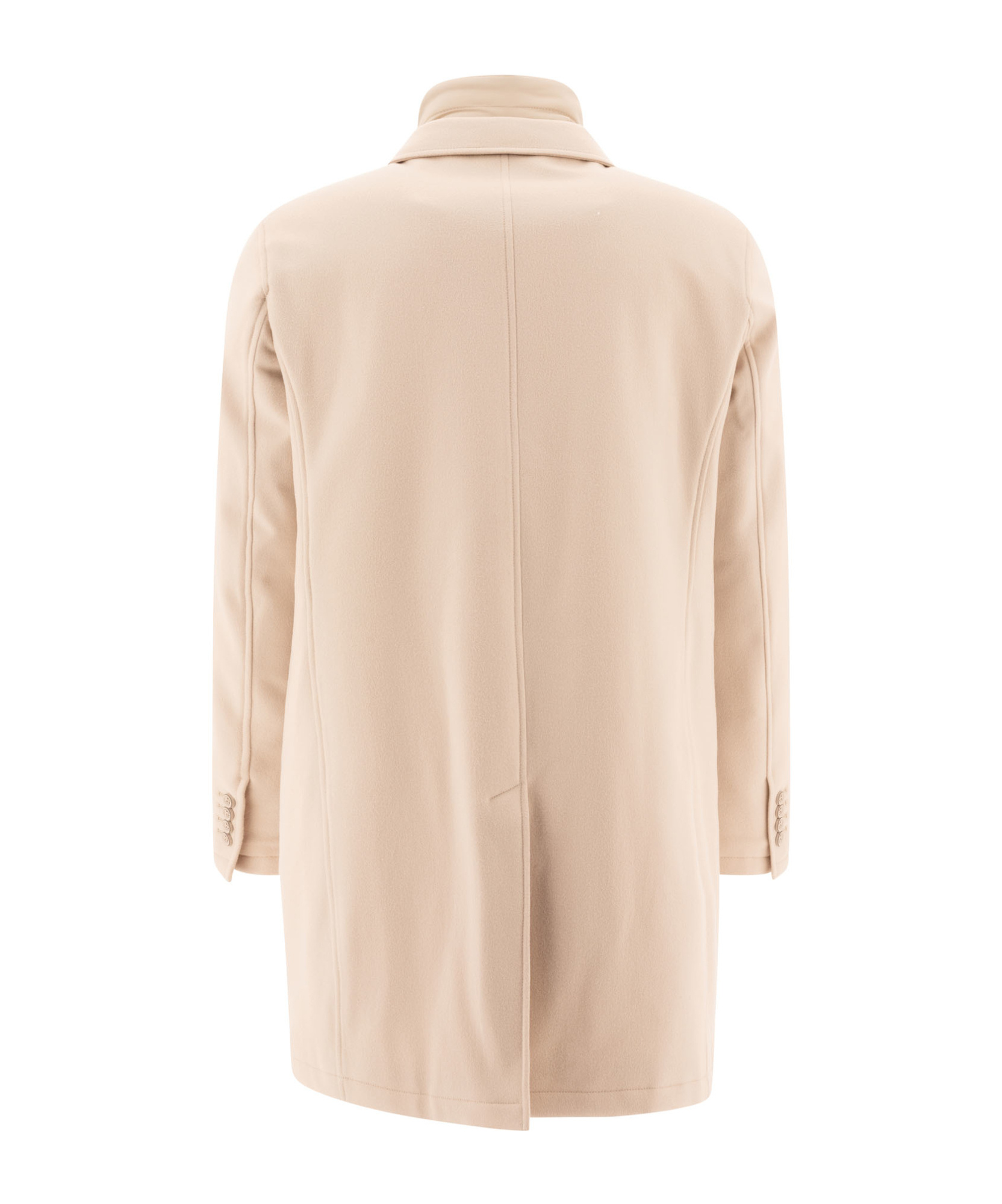 Herno Single-breasted High-neck Coat In Nude