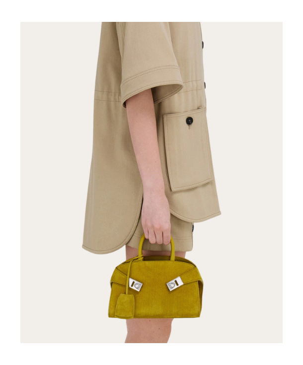 Ferragamo Hug Handbag (xs) In Yellow