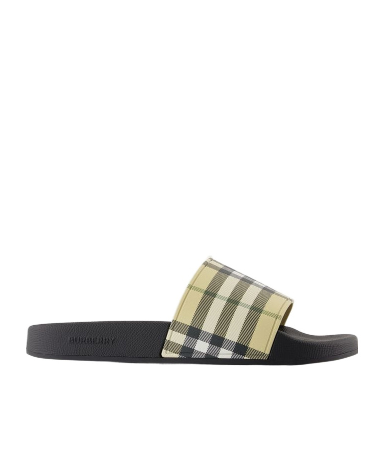 Burberry Beige Trek Sandals In Black