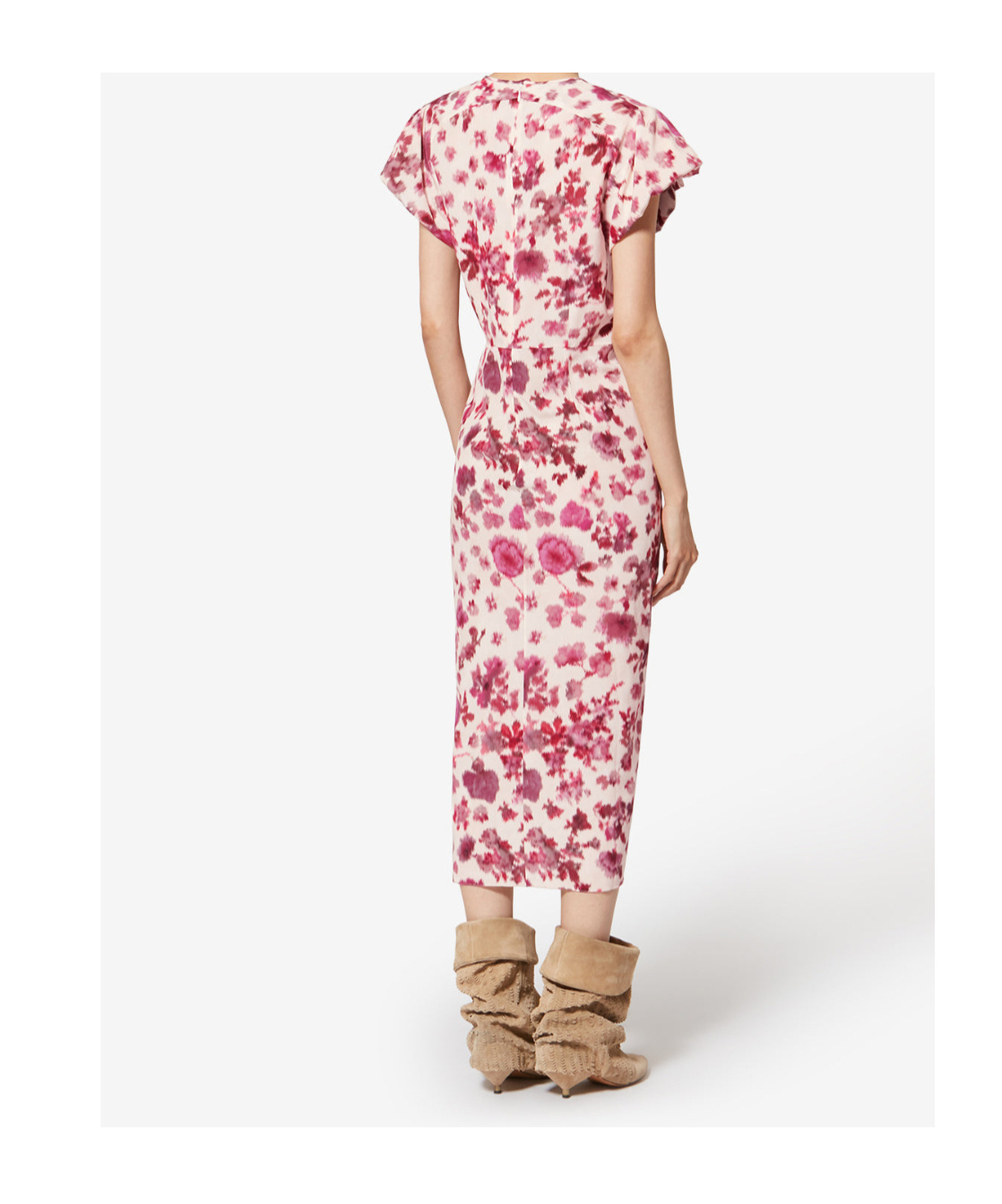 Isabel Marant Terenae Ruffled Floral Dress In Pink