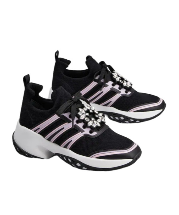 Roger Vivier Viv' Run Sneakers In Fabric In Black