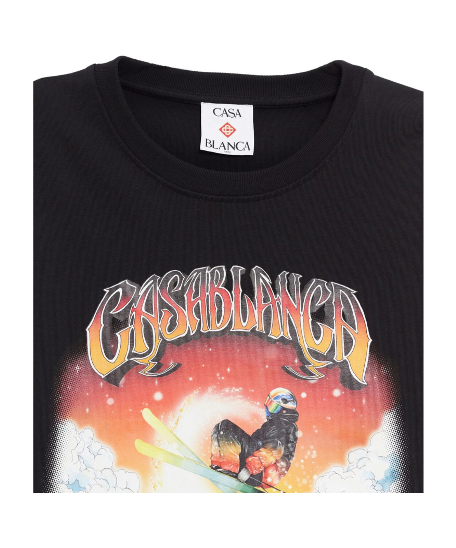 Casablanca Printed Long-sleeved T-shirt In Black