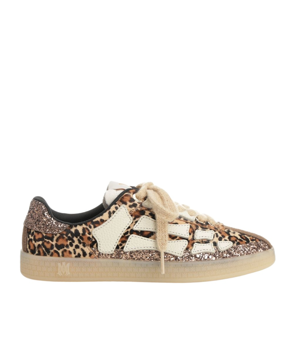 Amiri Leopard Pacific Bones Low-top Womans Sneakers In Brown