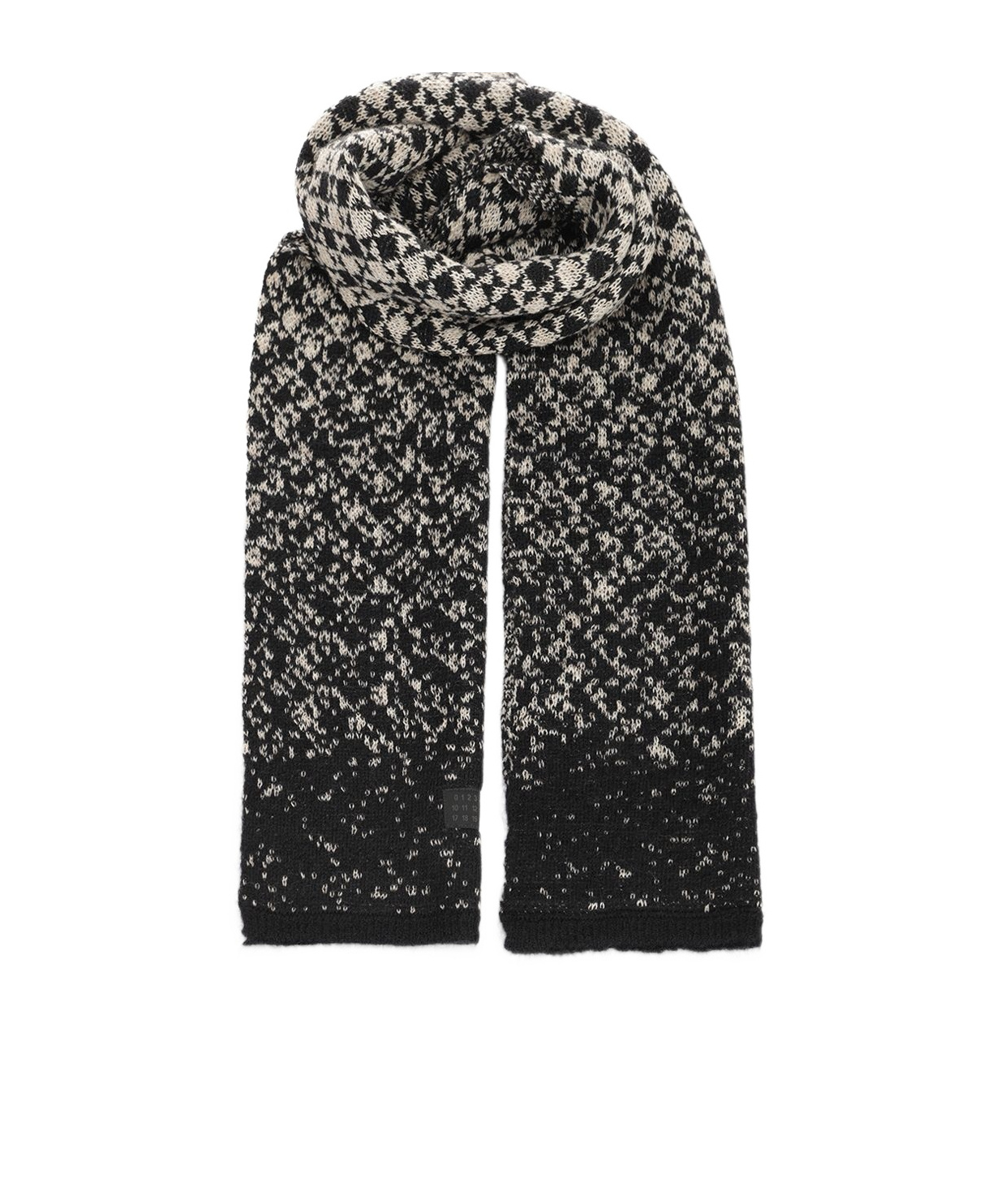 Mm6 Maison Margiela Jacquard-knit Scarf In Black