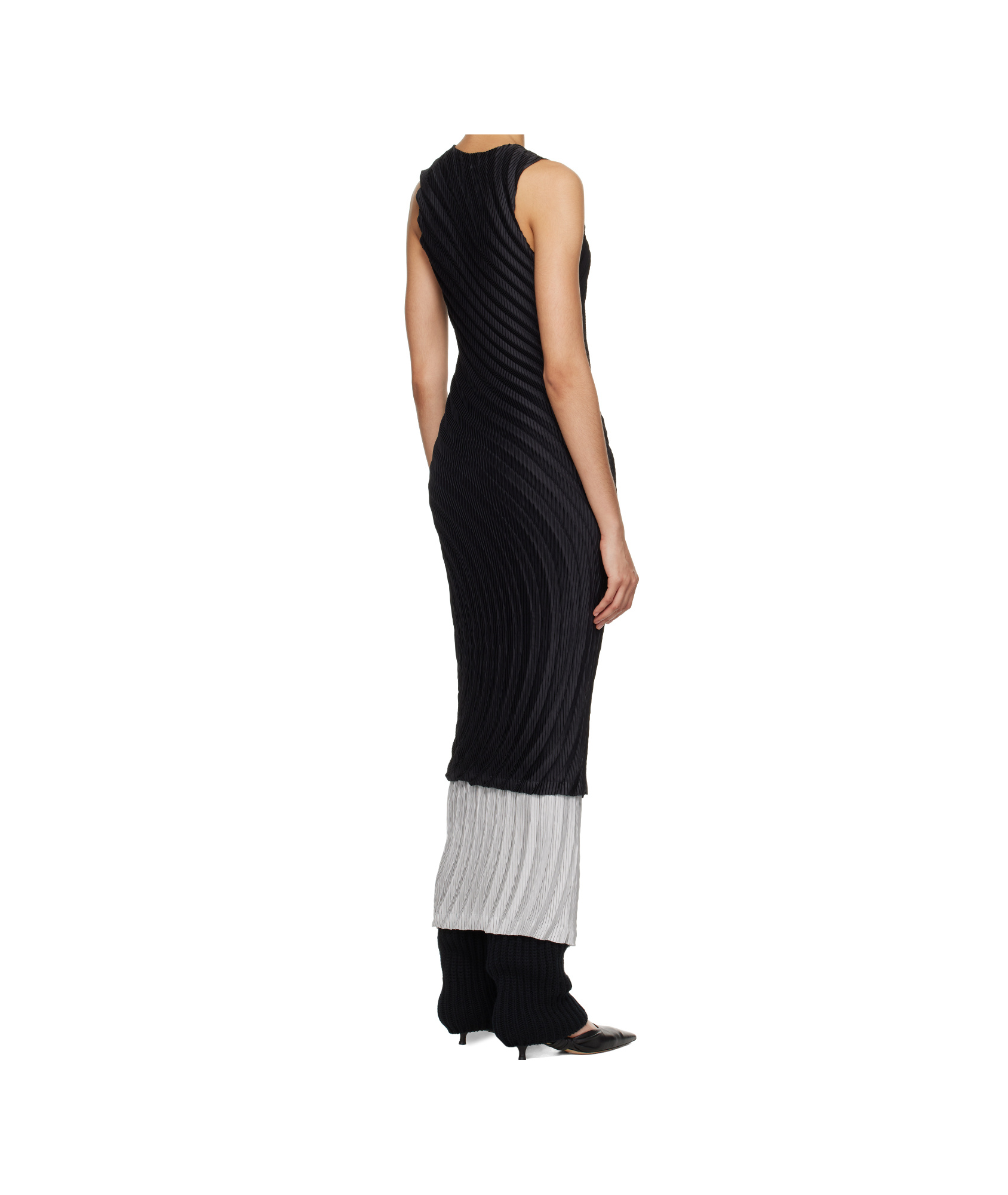 Shop Issey Miyake Sleeveless Dress In Black