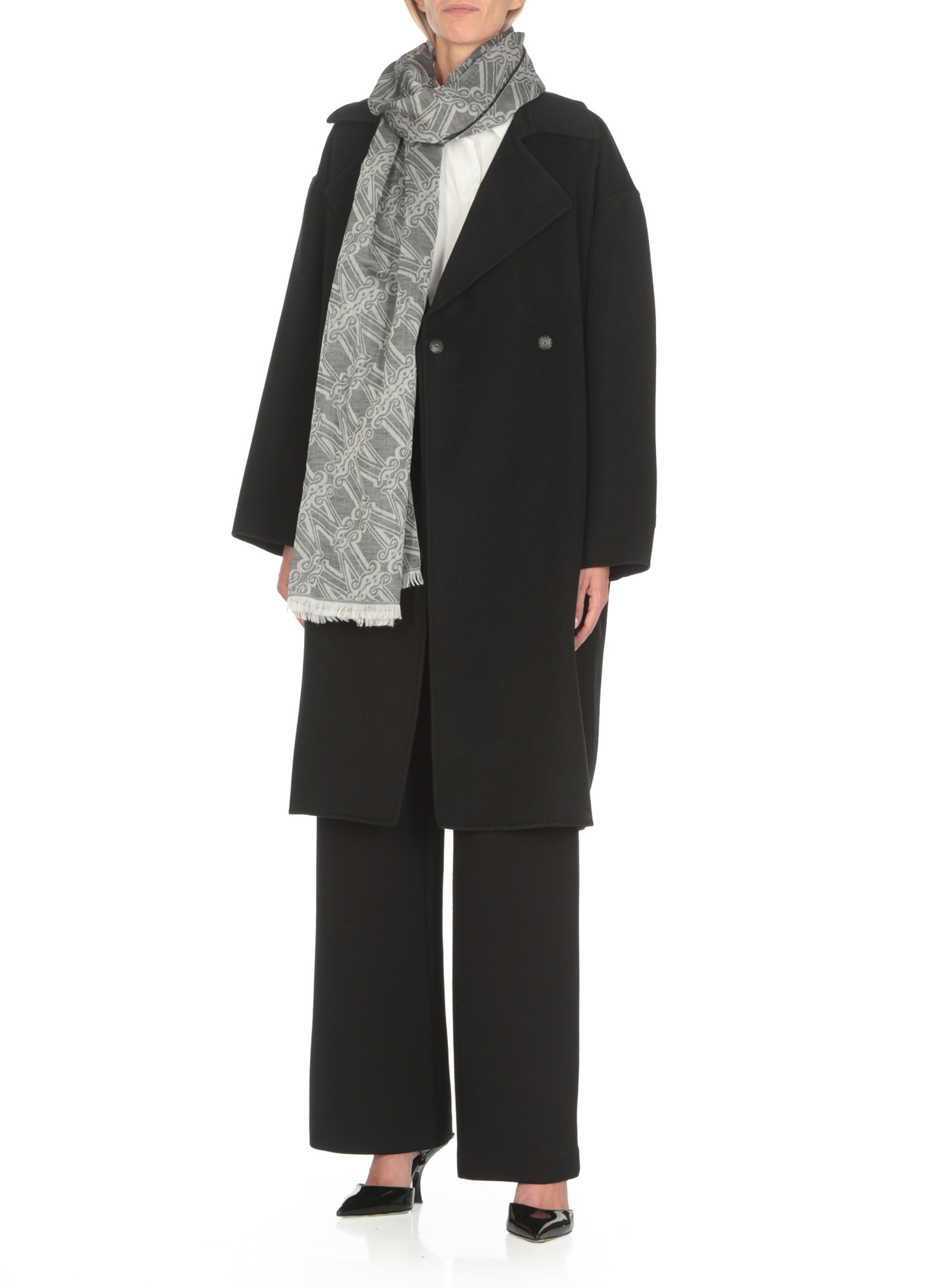 Max Mara Long-sleeved Coat In Black