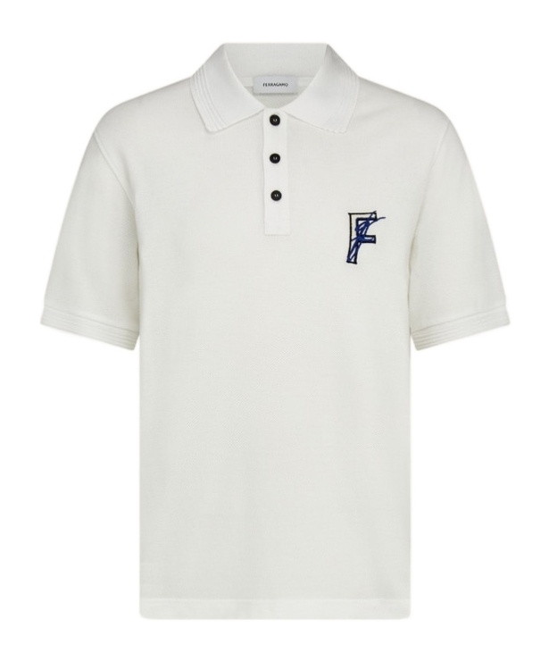 Ferragamo Cotton Polo Shirt With Traditional Collar And Short Sleeves In Animal Print
