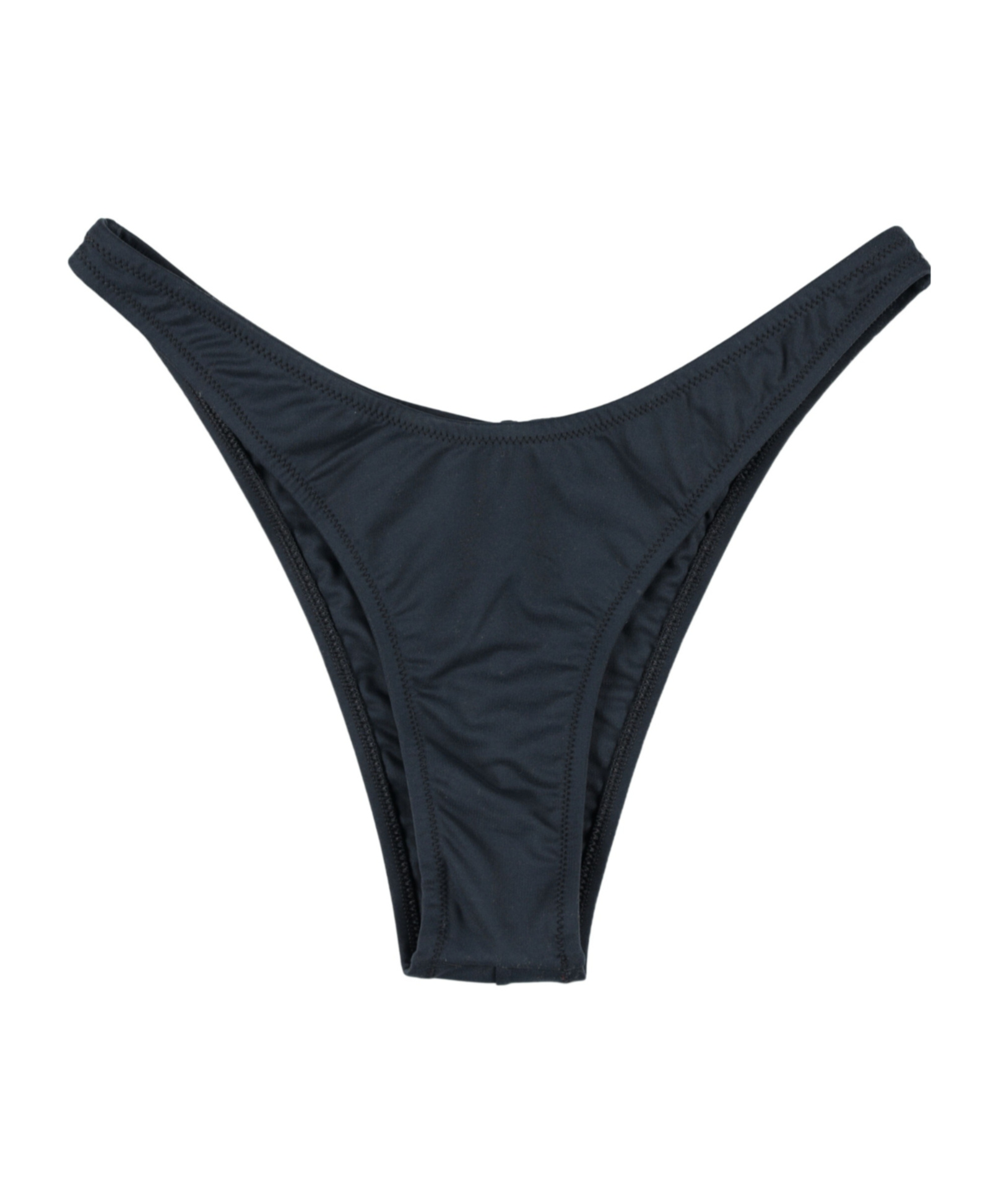Reina Olga Brigitte Mid Rise Bikini Bottom With Adjustable Straps In Black