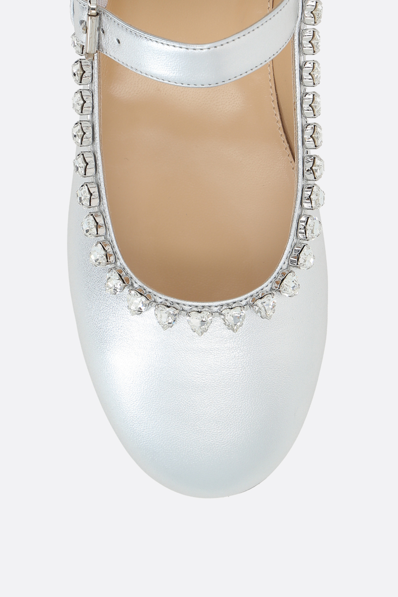 Mach&mach Audrey Crystal-embellished Ballet Pumps In White