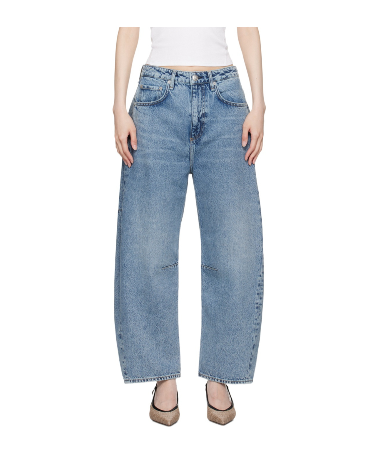 Rag & Bone Charlie Ankle Barrel-leg Jeans In Blue