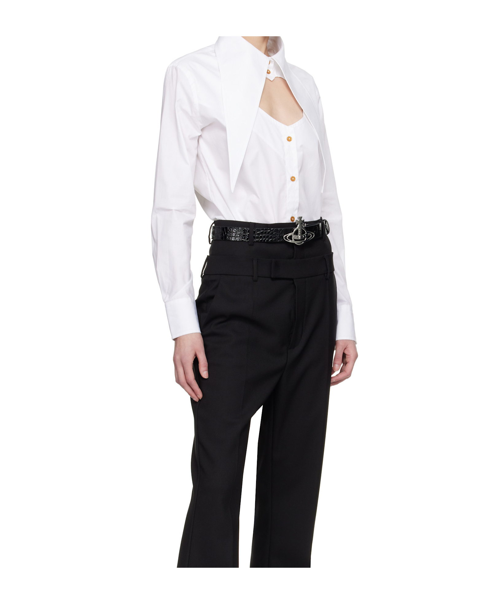 Vivienne Westwood Line Orb Buckle Belt In Black