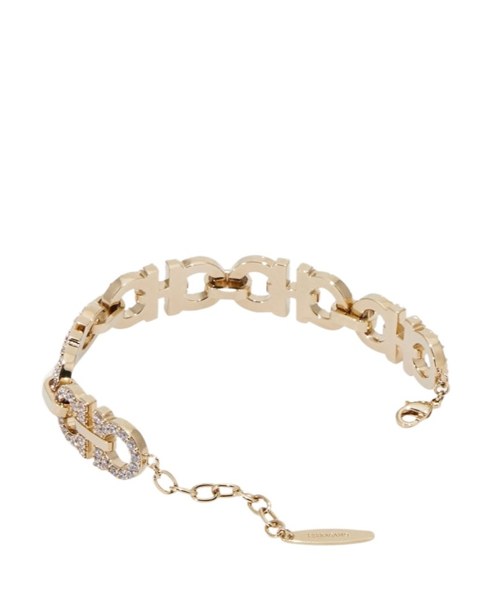 Ferragamo Crystal Embellished Gancini Bracelet