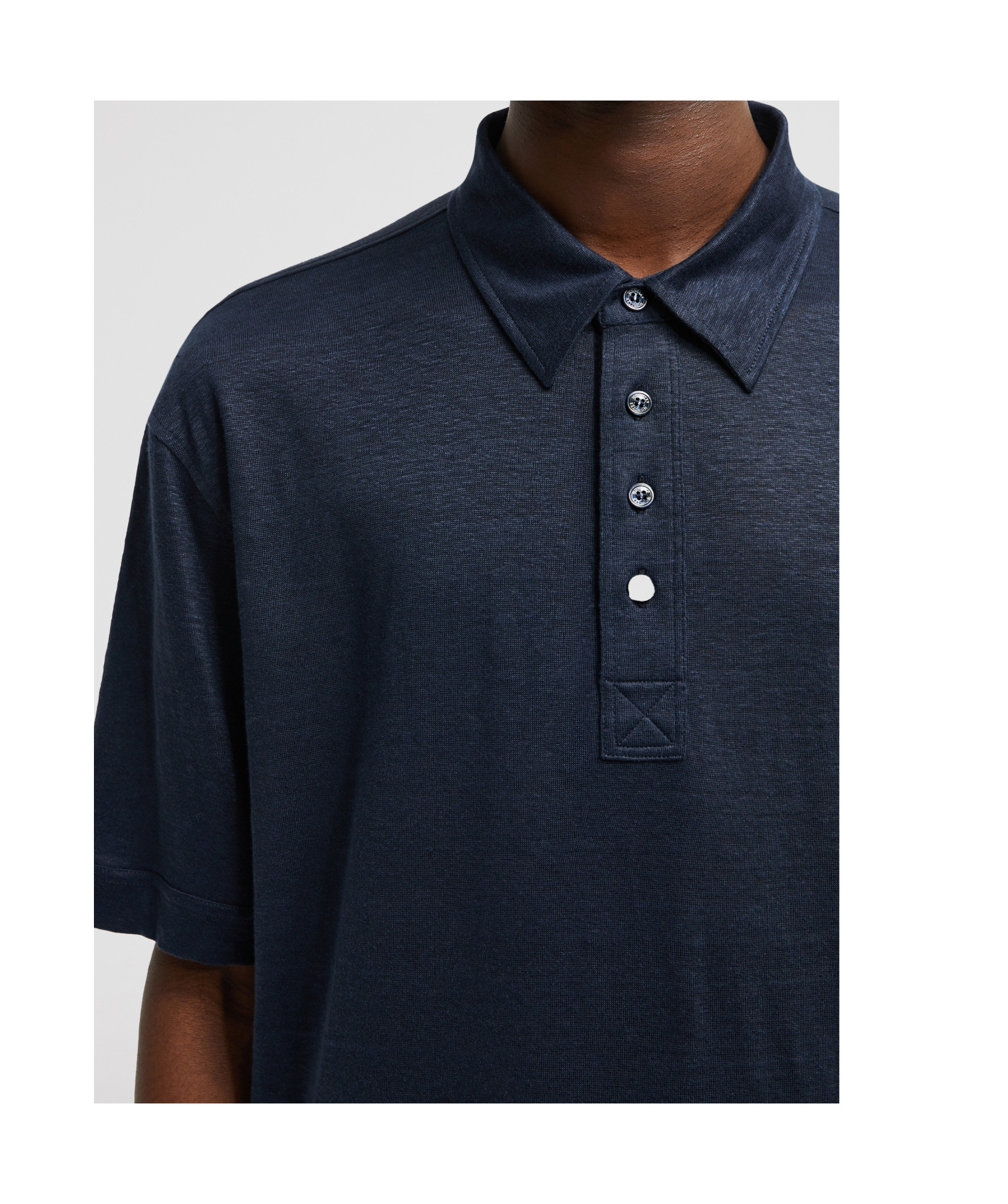 Shop Moncler Linen Polo Shirt