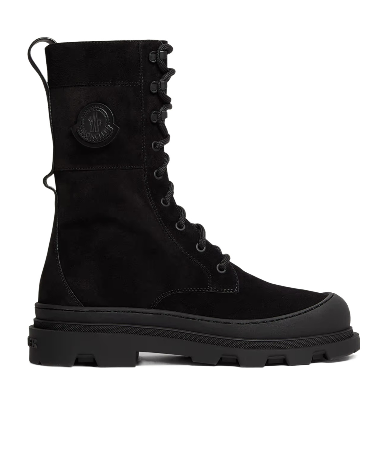 Moncler Vera High Suede Lace-up Boots In Black