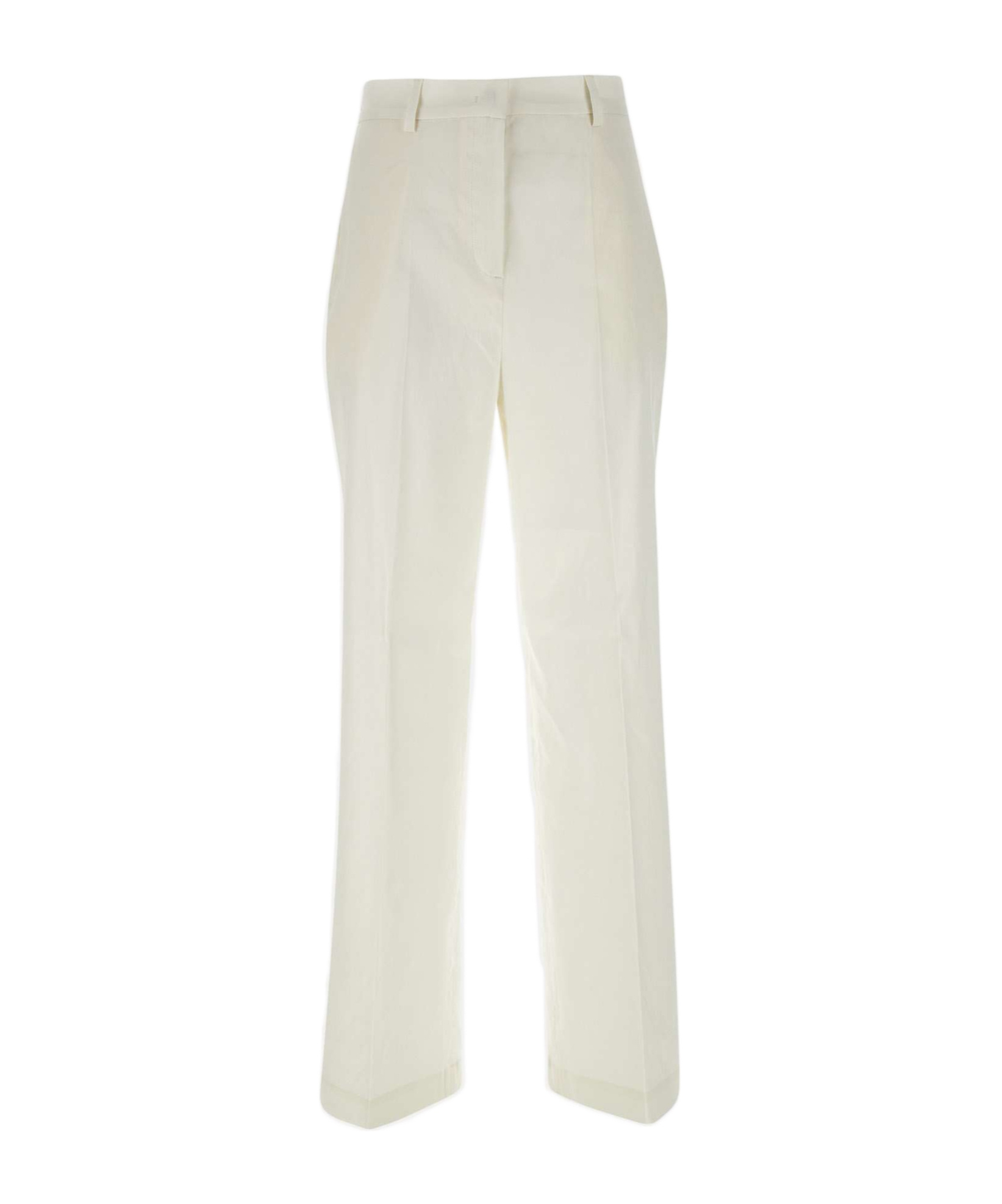 Fabiana Filippi White Linen Viscose Wide Trousers In White