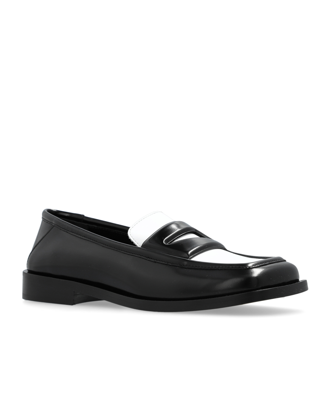 Attico Amanda Logo-debossed Two-tone Leather Loafers In Black