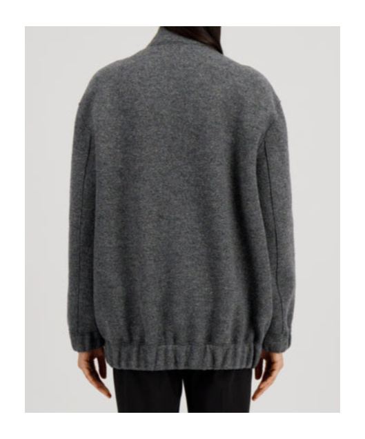 Harris Wharf London Zip-front Bomber Jacket In Gray