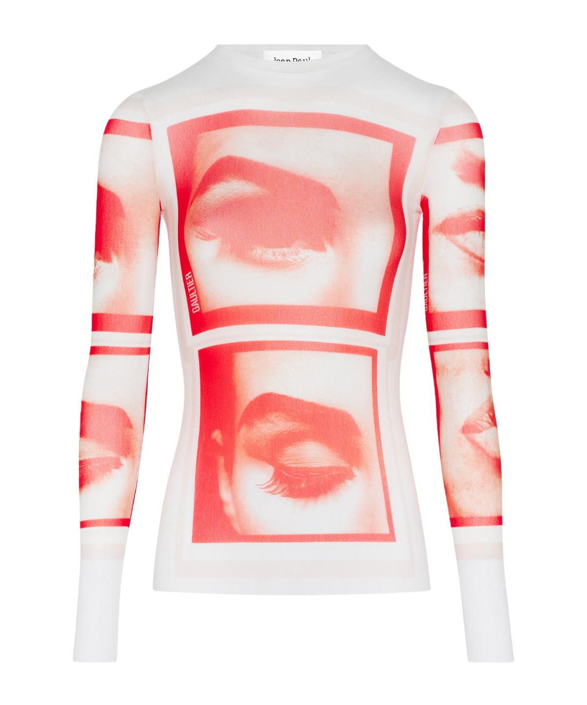 Jean Paul Gaultier Eyes And Lips Top In White