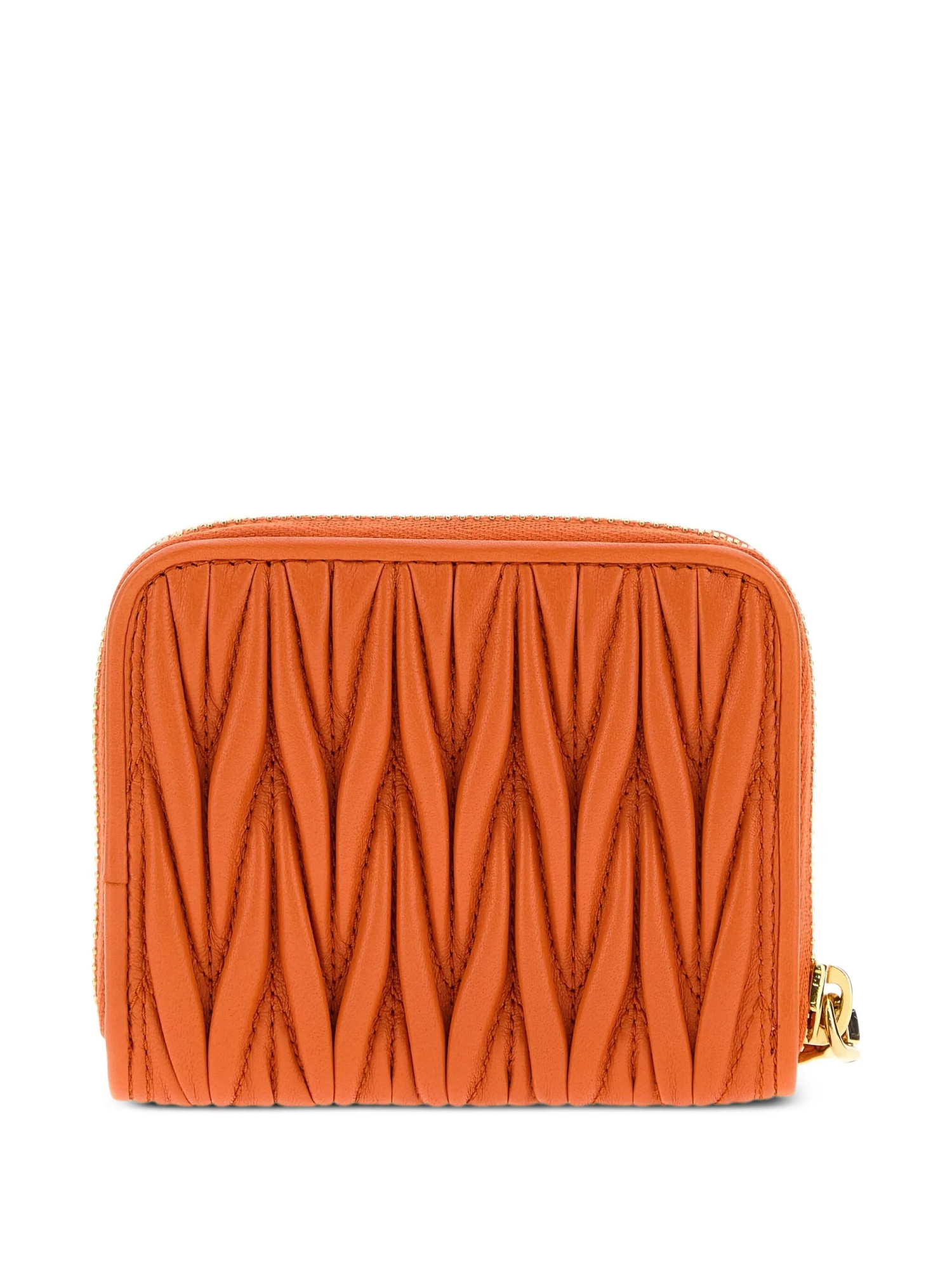Miu Miu Matelassé Coin Purse In Orange