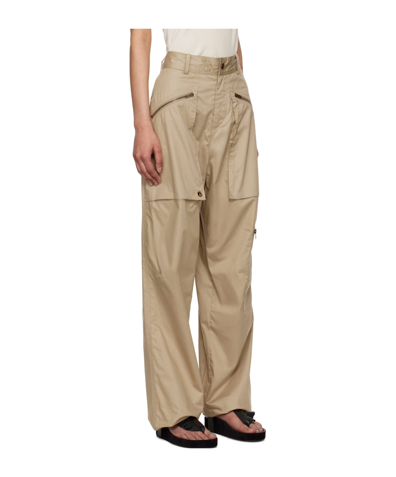 Isabel Marant Cargo Pant With Classic Utility Style In Nude