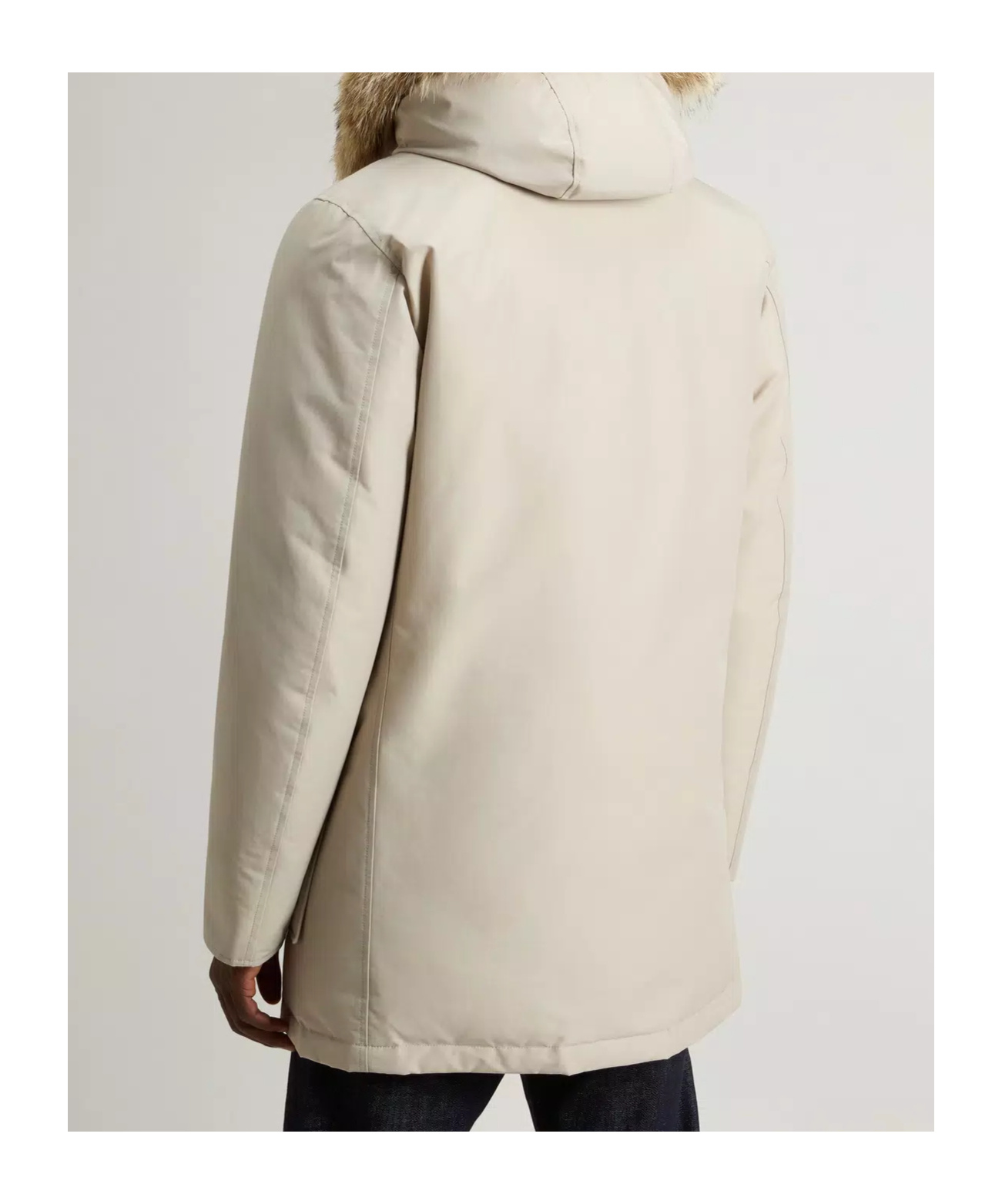 Woolrich Arctic Parka In Ramar Cloth With Detachable Fur Trim In Brown