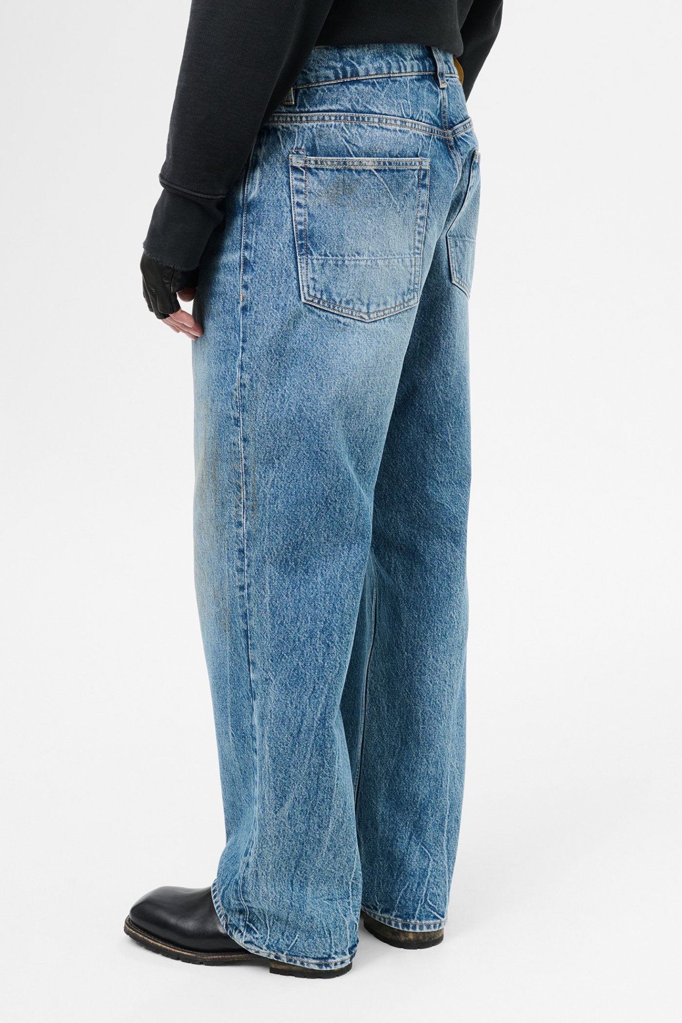 Our Legacy Mens Third Cut Relaxed Wide Leg Jeans In Blue